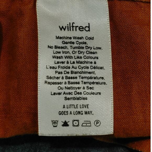 Aritzia Wilfred Linen Shorts Elastic Waist High Rise Lightweight Yellow Womens S - Picture 4 of 7